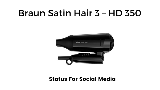 Braun Satin Hair 3 – HD 350 - best travel friendly lightweight hair dryer for fine hair in  India