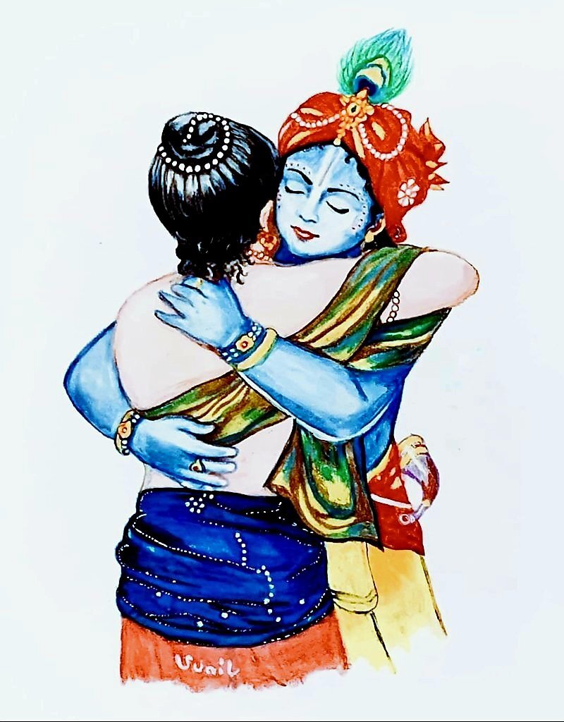 Image of Krishna and Sudama Bond of True Friendship